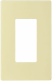 Screwless Wallplate, Decorator, 1-Gang, Mid-Size, Polycarbonate, Almond