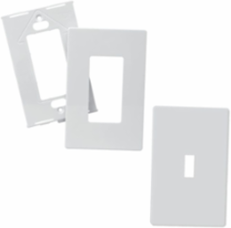 Eaton Screwless wallplate, Screwless, White, Decorator Cutout, Polycarbonate, Single- gang, Mid-size