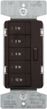 Hour Timer, Accell, 15A, 120V, 1800W, Single-Pole, Five Button, Wire Leads, Brown