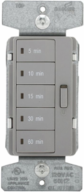 Minute Timer, Accell, 15A, 120V, 1800W, Single-Pole, Wire Leads, Gray