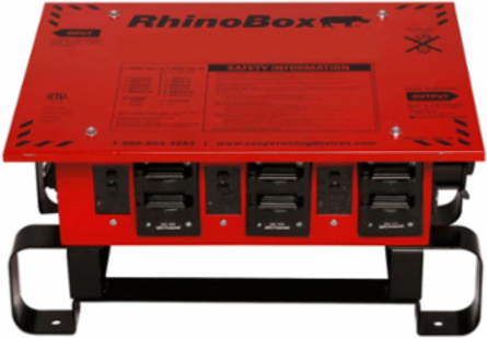 RhinoBox Power Distribution Unit, 50A, 120/240 V, NEMA 3R, DPLX AutoRes, Red (RB3001A)