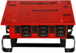 RhinoBox Power Distribution Unit, 50A, 120/240 V, NEMA 3R, DPLX AutoRes, Red (RB3001A)
