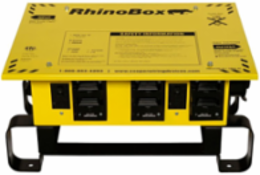 RhinoBox Econ Power Distribution Unit, 50A, 120/240 V, NEMA 3R, DUPX Aut, Yellow