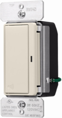 Eaton Z-Wave plus accessory switch, Accessory switch, 120V, Wiring leads, Push button, Light almond, Three-way, 32°F to 104°F (0°C to 40°C), Three-way, Polycarbonate, RF9601