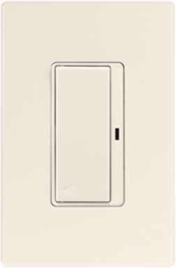 Eaton Z-Wave plus accessory switch, Accessory switch, 120V, Wiring leads, Push button, Light almond, Three-way, 32°F to 104°F (0°C to 40°C), Three-way, Polycarbonate, RF9601
