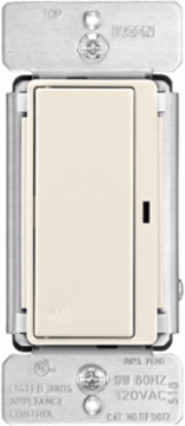 Eaton Z-Wave plus accessory switch, Accessory switch, 120V, Wiring leads, Push button, Light almond, Three-way, 32°F to 104°F (0°C to 40°C), Three-way, Polycarbonate, RF9601