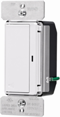 Eaton Z-Wave plus accessory switch, Accessory switch, 120V, Wiring leads, Push button, White, Three-way, 32°F to 104°F (0°C to 40°C), Three-way, Polycarbonate, RF9601