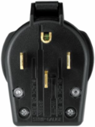 PLUG ANGLE UNIV 30/50A 125/250V 3P4W BK