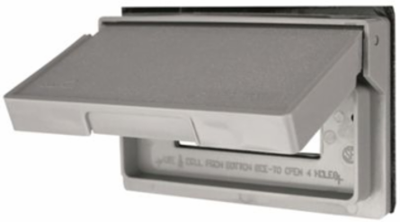 COVER 1G GFCI/DECO WET LOC HOR PLAS GY