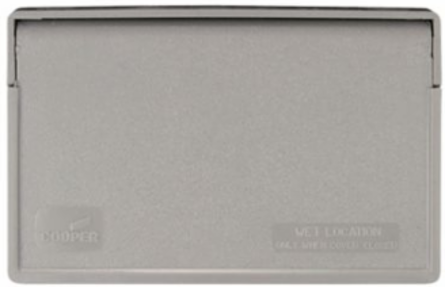 COVER 1G GFCI/DECO WET LOC HOR PLAS GY