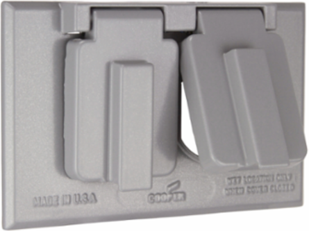 Eaton two lid duplex receptacle cover