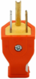 Straight Blade Plug, 15A, 125V, NEMA 5-15P, #14 AWG, Orange