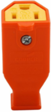 Straight Blade Connector, 15A, 125V, NEMA 5-15R, #14 AWG, Orange
