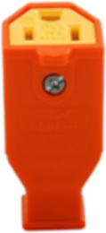 Straight Blade Connector, 15A, 125V, NEMA 5-15R, #14 AWG, Orange