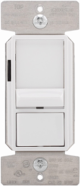 Eaton 0-10V dimmer, No neutral required, #14 – 12 AWG, Flush, 120/277 Vac, Back and side, Wire Leads, Maintained, White, 60Hz, LED, Fluorescent, Single-pole, Three-way, Single-phase, Polycarbonate, 1200/1660W 736926