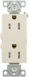 Decorator Duplex Receptacle, Tamper-Resistant, 15A, 125V, NEMA 5-15R, Light Almond (TR6252LA-BOX)