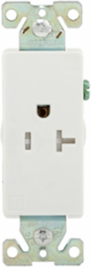 Decorator Single Receptacle, Tamper Resistant, 20A, 125V, 5-20R, White