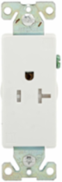 Decorator Single Receptacle, Tamper Resistant, 20A, 125V, 5-20R, White