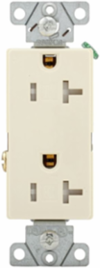 Decorator Duplex Receptacle, Tamper Resistant, 20A, 125V, 5-20R, Almond