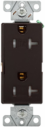Decorator Duplex Receptacle, Tamper Resistant, 20A, 125V, 5-20R, Brown