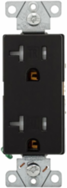 Decorator Duplex Receptacle, Tamper Resistant, 20A, 125V, 5-20R, Black