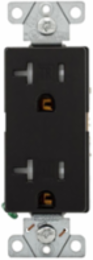 Decorator Duplex Receptacle, Tamper Resistant, 20A, 125V, 5-20R, Black