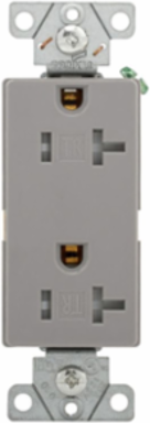 Decorator Duplex Receptacle, Tamper Resistant, 20A, 125V, 5-20R, Gray