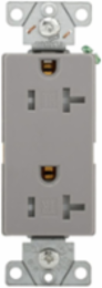 Decorator Duplex Receptacle, Tamper Resistant, 20A, 125V, 5-20R, Gray