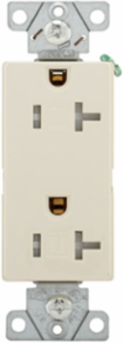 Decorator Duplex Receptacle, Tamper Resistant, 20A, 125V, 5-20R, Light Almond