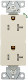 Decorator Duplex Receptacle, Tamper Resistant, 20A, 125V, 5-20R, Light Almond
