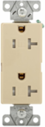 Decorator Duplex Receptacle, Tamper Resistant, 20A, 125V, 5-20R, Ivory