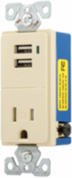 Eaton combination USB charger with receptacle