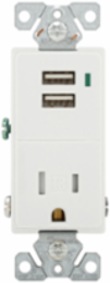 Combination USB Charger with Receptacle