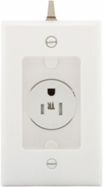 Eaton commercial specification grade single receptacle, #14-10 AWG, 15A, Commercial, Recessed, 125V, Side wire, White, Brass, Impact-resistant thermoplastic face and back body, 5-15R, Single, Screw, Thermoplastic, Retail Box