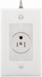 Eaton commercial specification grade single receptacle, #14-10 AWG, 15A, Commercial, Recessed, 125V, Side wire, White, Brass, Impact-resistant thermoplastic face and back body, 5-15R, Single, Screw, Thermoplastic, Retail Box