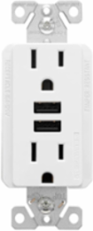 USB 3.6A DUPLEX RECP 15A 125V WH