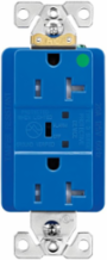 TVSS Surge Protection Receptacle, Hospital Grade, Duplex, 20A, 125V, 5-20R, Blue, 560J