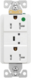 TVSS Surge Protection Receptacle, Hospital Grade, 20A, 125V, 560J, NEMA 5-20R, White