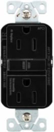Slim AFCI Receptacle, Tamper Resistant, 15A, 125V, NEMA 5-15R, Black