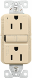 Slim AFCI Receptacle, Tamper Resistant, 15A, 125V, NEMA 5-15R, Ivory