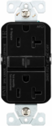 Slim AFCI Receptacle, Tamper Resistant, 20A, 125V, NEMA 5-20R, Black
