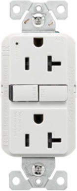 Slim AFCI Receptacle, Tamper Resistant, 20A, 125V, NEMA 5-20R, White