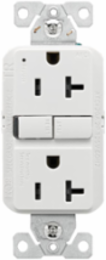Slim AFCI Receptacle, Tamper Resistant, 20A, 125V, NEMA 5-20R, White