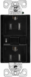 AFCI Receptacle, Tamper Resistant, 15A, 125V, NEMA 5-15R, Black