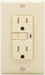 AFCI Receptacle, Tamper Resistant, 15A, 125V, NEMA 5-15R, Ivory