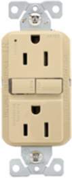 AFGF Receptacle, Slim, Tamper Resistant, Self-Test, 15A, 125V, 5-15R, Ivory (TRAG15V)