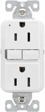 AFGF Receptacle, Slim, Tamper Resistant, Self-Test, 15A, 125V, 5-15R, White (TRAG15W)