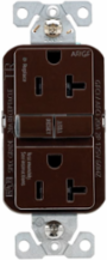 AFGF Receptacle, Slim, Tamper Resistant, Self-Test, 20A, 125V, 5-20R, Brown