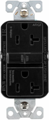 AFGF Receptacle, Slim, Tamper Resistant, Self-Test, 20A, 125V, 5-20R, Black