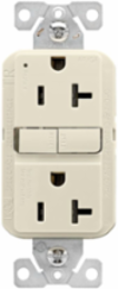 AFGF Receptacle, Slim, Tamper Resistant, Self-Test, 20A, 125V, 5-20R, Light Almond
